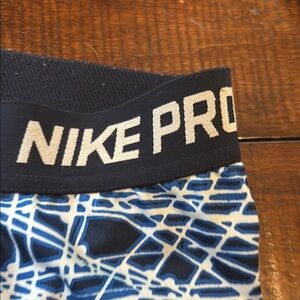 Nike Blue and White Geometric Athletic Shorts